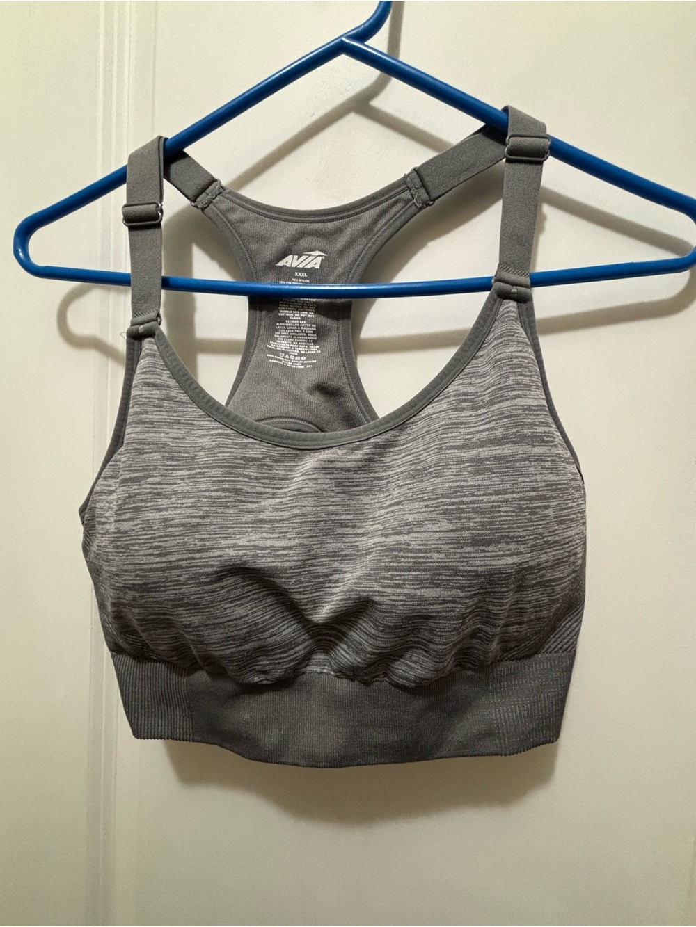 Avia Women's Grey Seamless Racerback Sports Bra